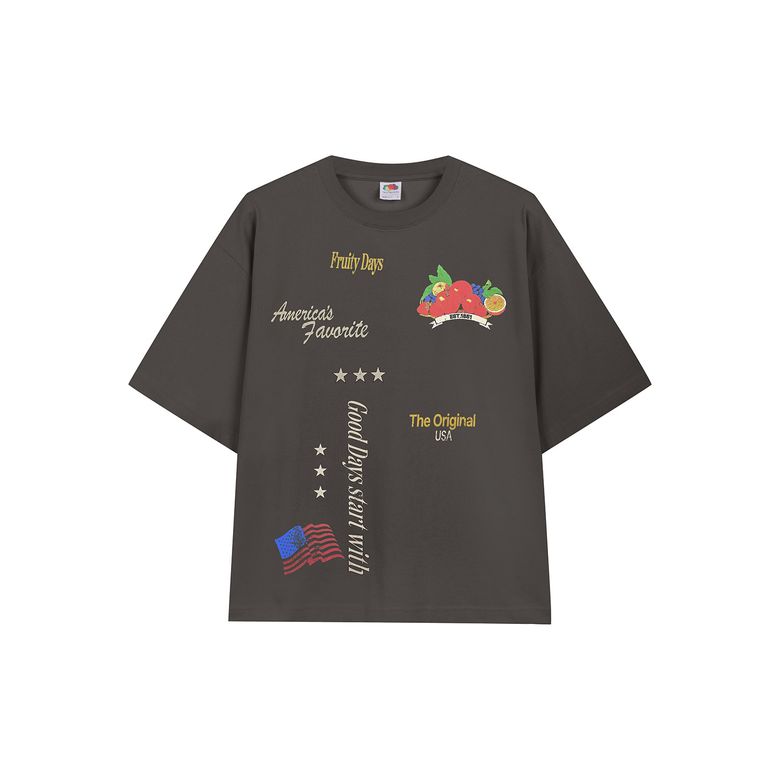 트로피칼 래귤러 반팔티셔츠(CHARCOAL GREY)