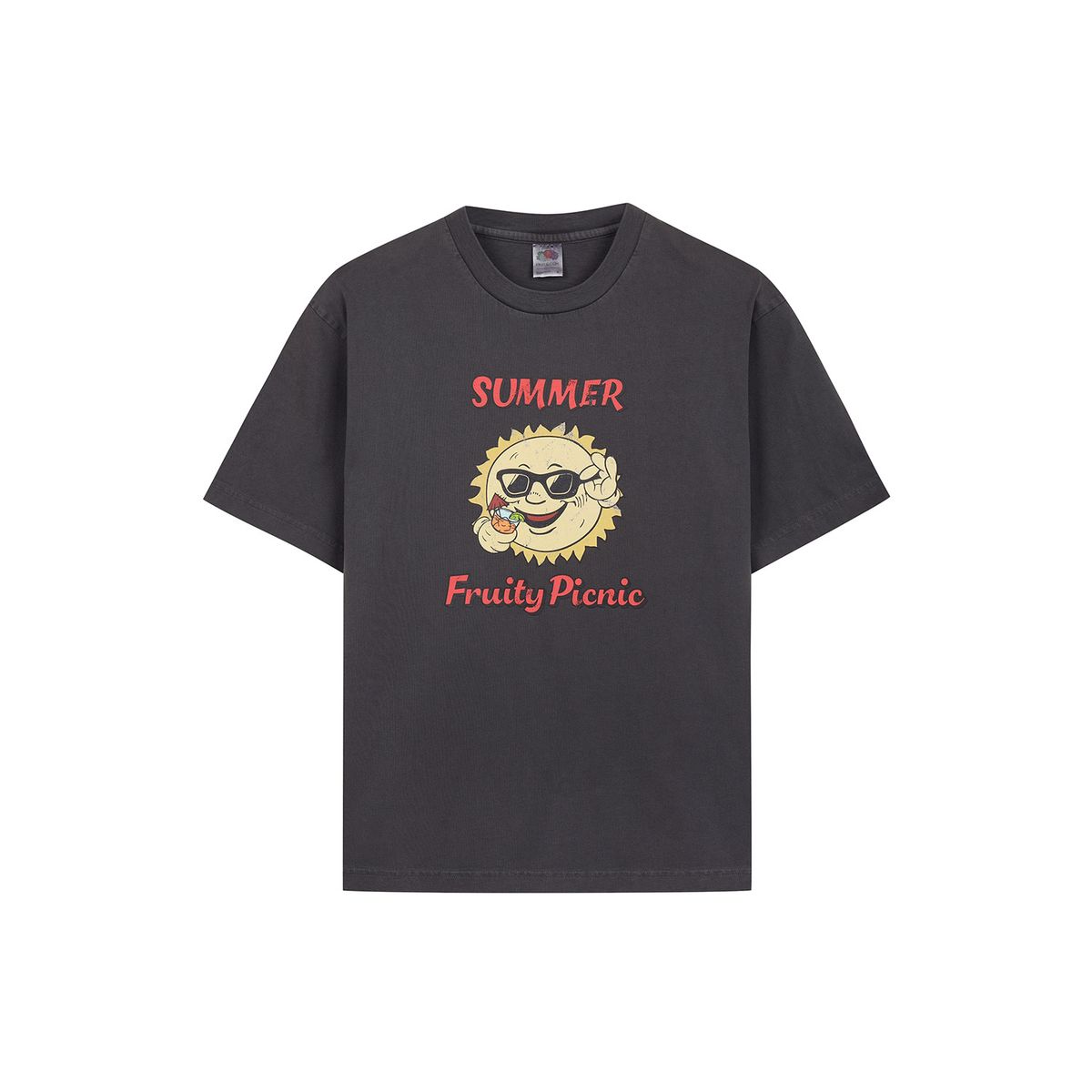 프룻오브더룸(FRUIT OF THE LOOM) 피그먼트 프루티 피크닉 반팔티셔츠(CHARCOAL GREY)