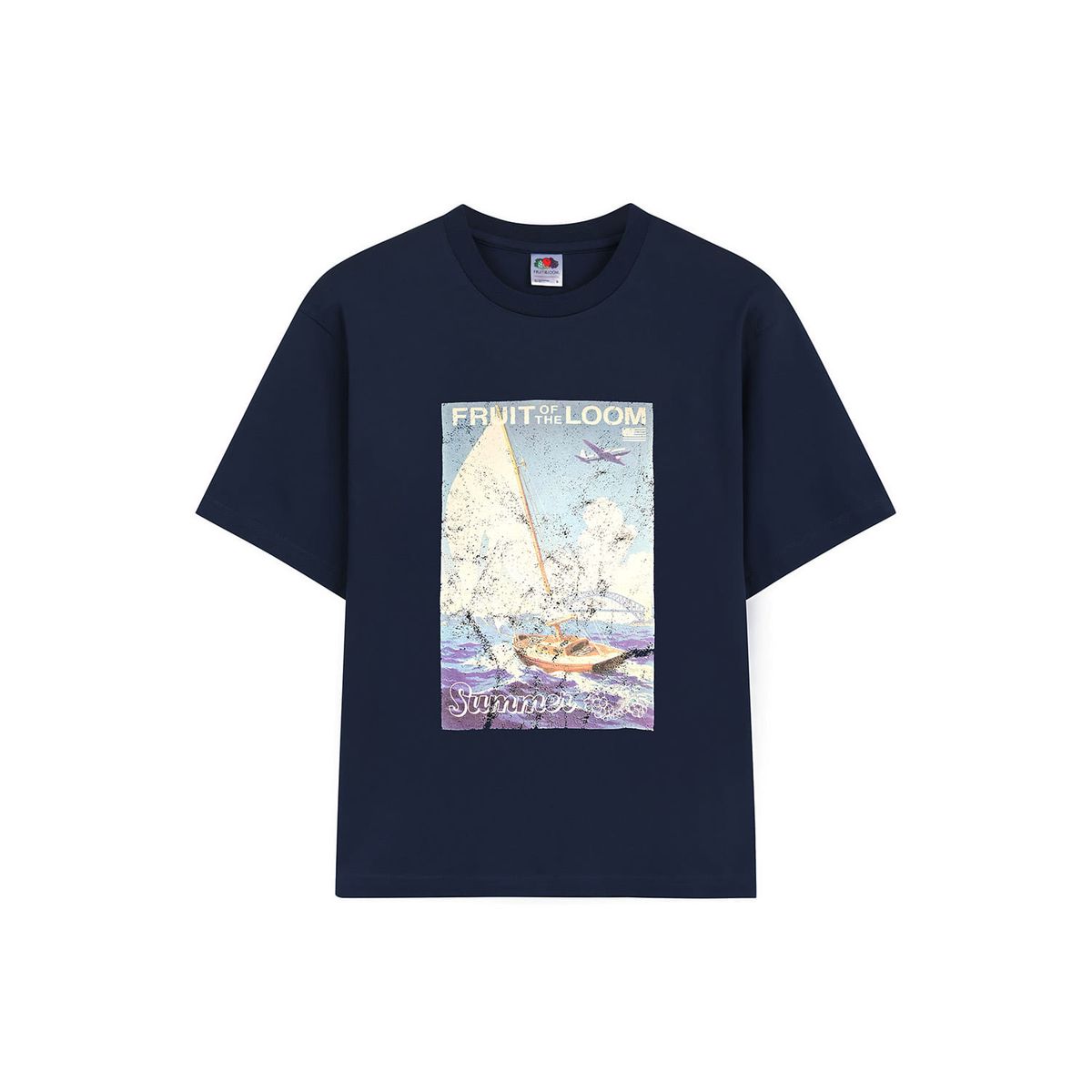 프룻오브더룸(FRUIT OF THE LOOM) 세일링 빈티지 반팔티셔츠(NAVY)
