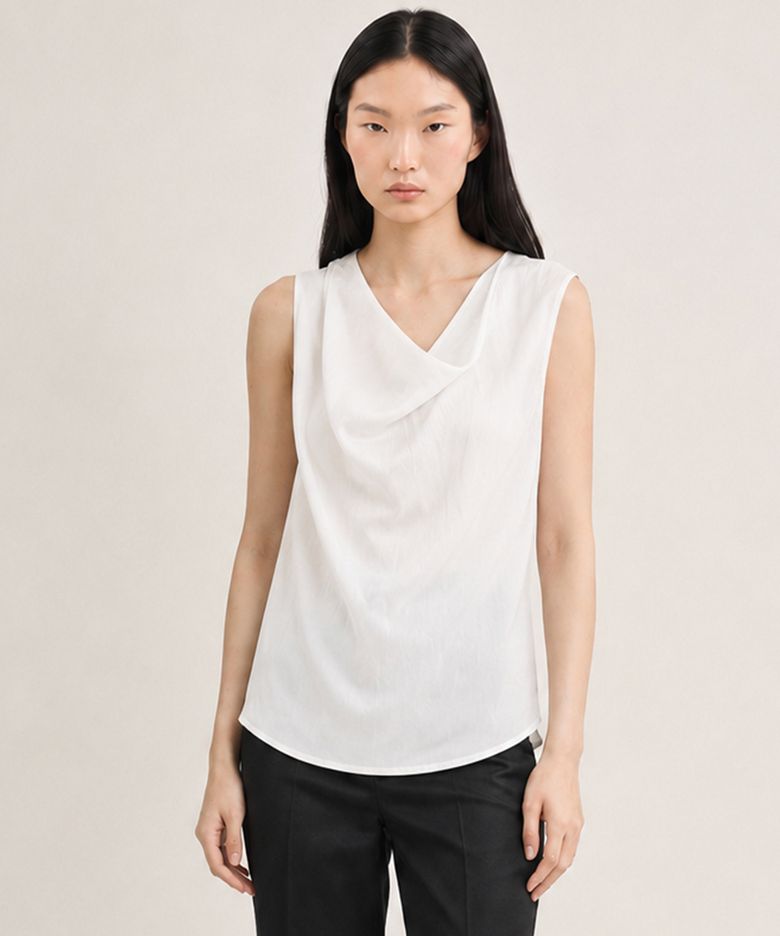 Auren Drape Blouse - White