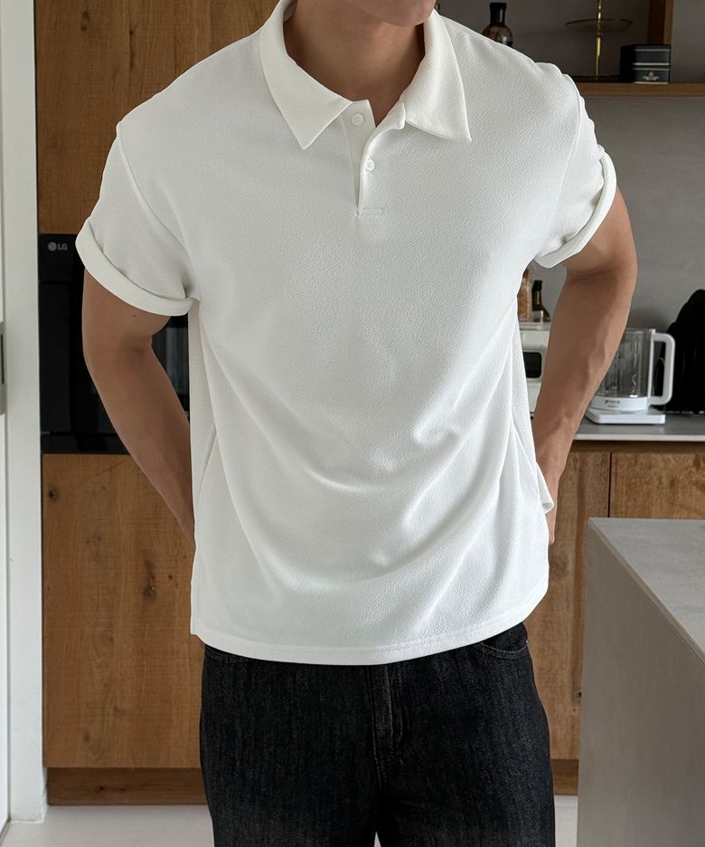 꼭꼭숨티 구김zero 카라 반팔티