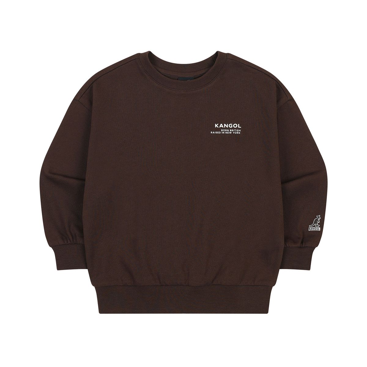 캉골키즈(KANGOL KIDS) 레터링 오버핏 스웻셔츠 SC 0001 브라운