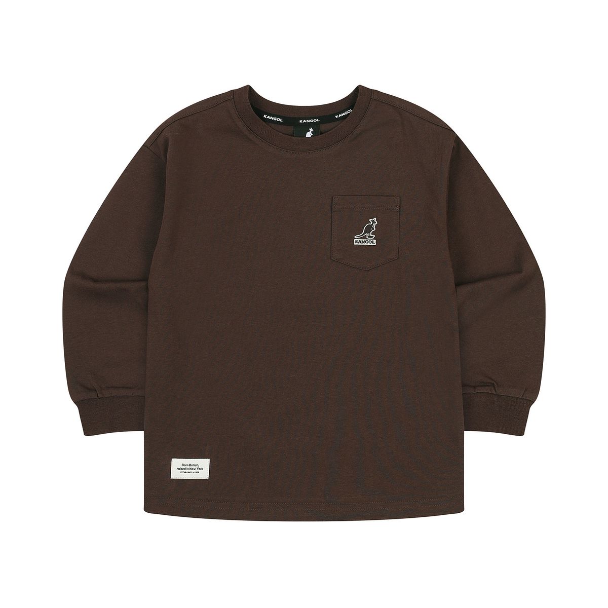 캉골키즈(KANGOL KIDS) 포켓 클럽로고 티셔츠 SC 0004 브라운