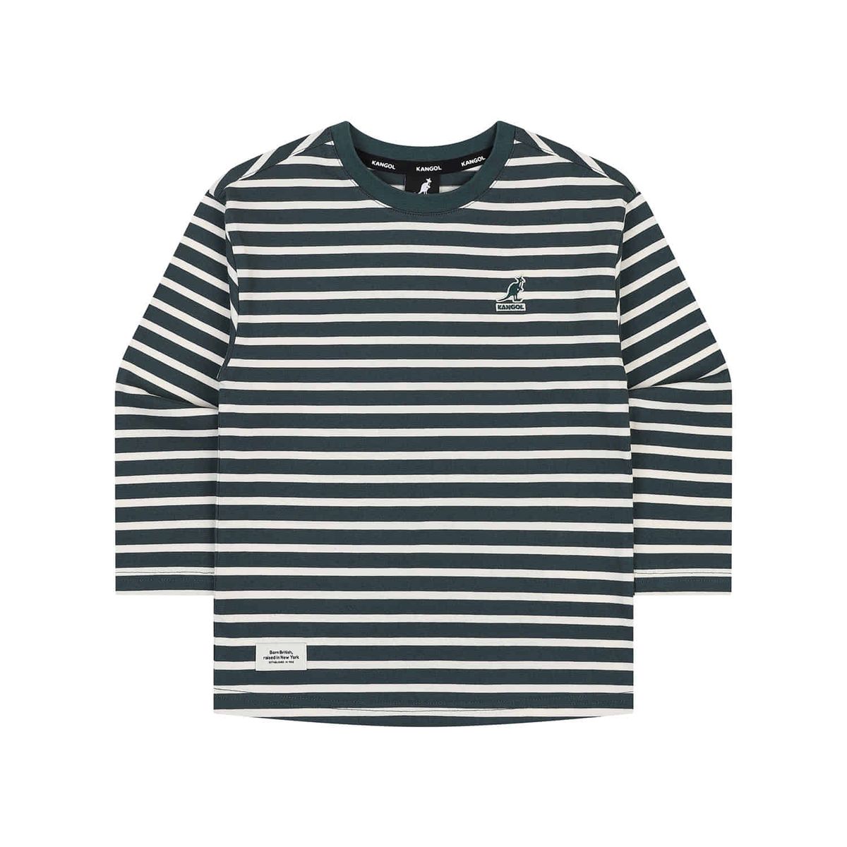 캉골키즈(KANGOL KIDS) 클럽로고 롱 슬리브 스트라이프 티셔츠 SC 0006 그린
