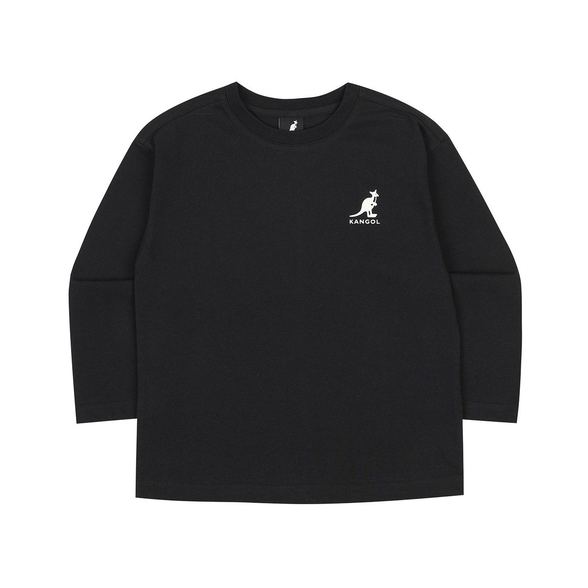 캉골키즈(KANGOL KIDS) 백 레터링 롱 슬리브 티셔츠 SC 0002 블랙