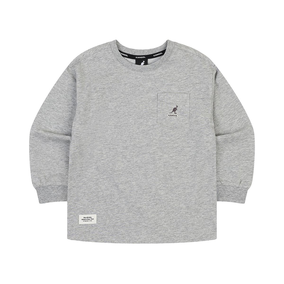캉골키즈(KANGOL KIDS) 포켓 클럽로고 티셔츠 SC 0004 멜란지 그레이