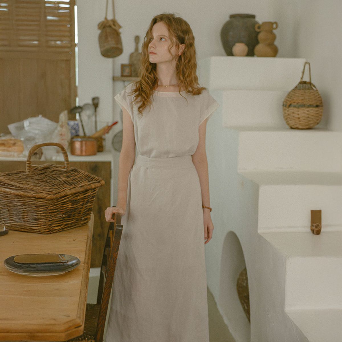 프라우드 마리(PROUD MARY) PM_Boat neck simple midi dress_GRAY