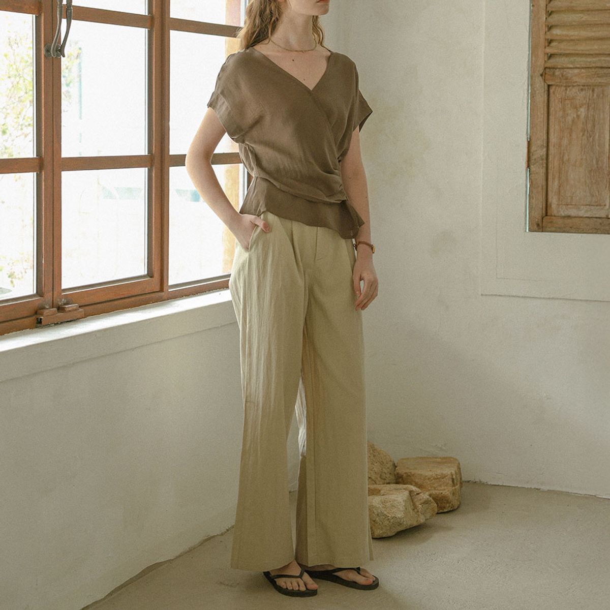 프라우드 마리(PROUD MARY) PM_Wide leg tailored pants_BEIGE