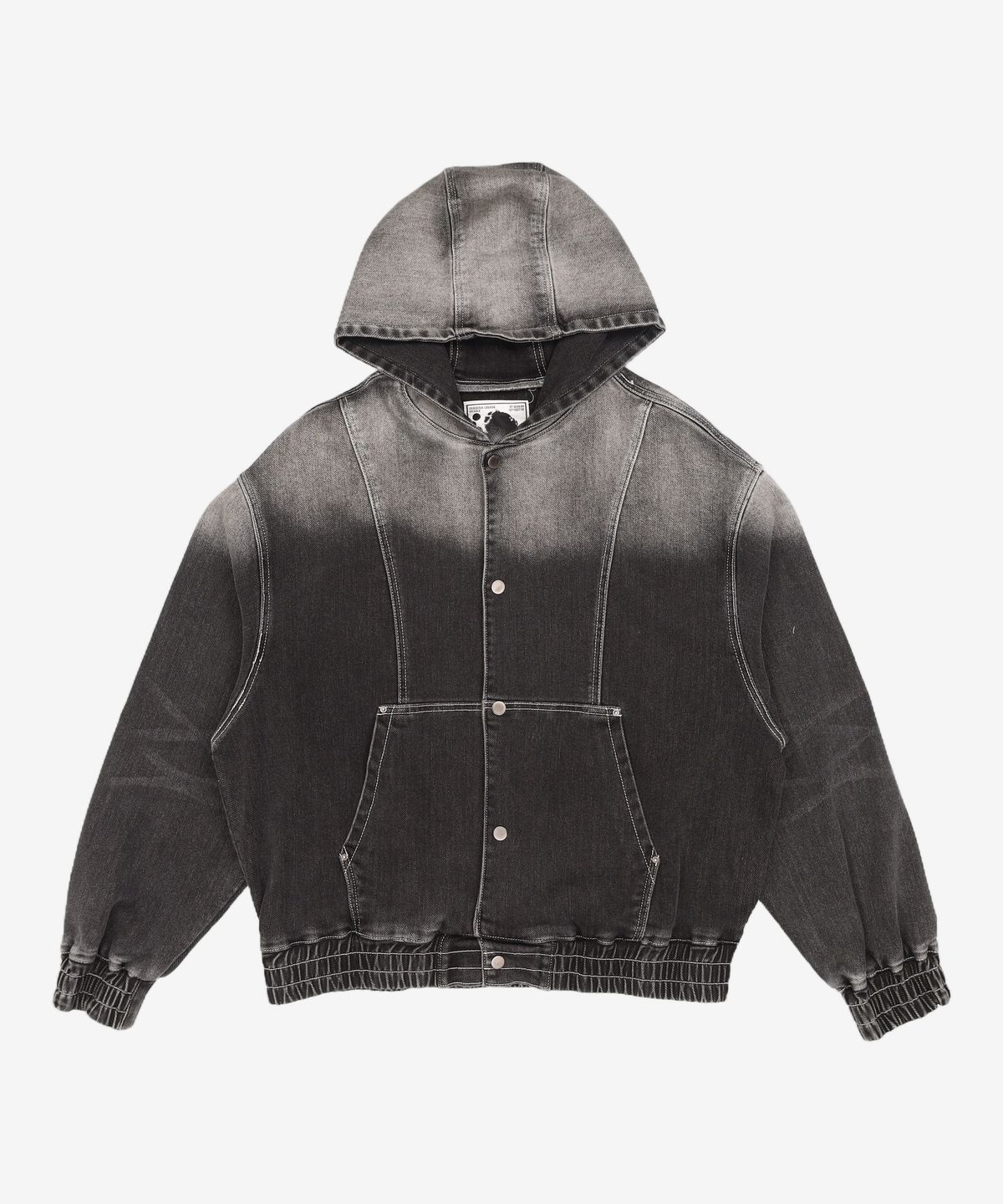 메종미네드(MAISON MINED) WASHING DENIM SNAP HOOD BLACK M