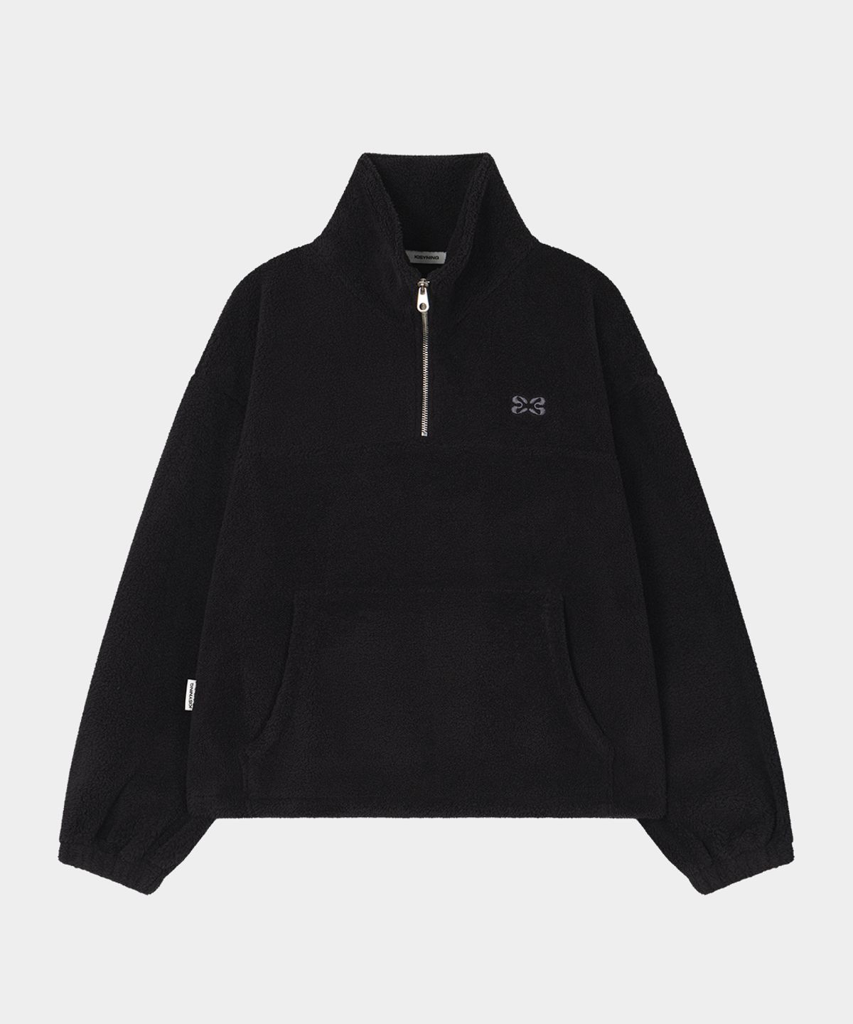 키시닝(KISYNING) Soft Fluffy Half Zip-up (Black)