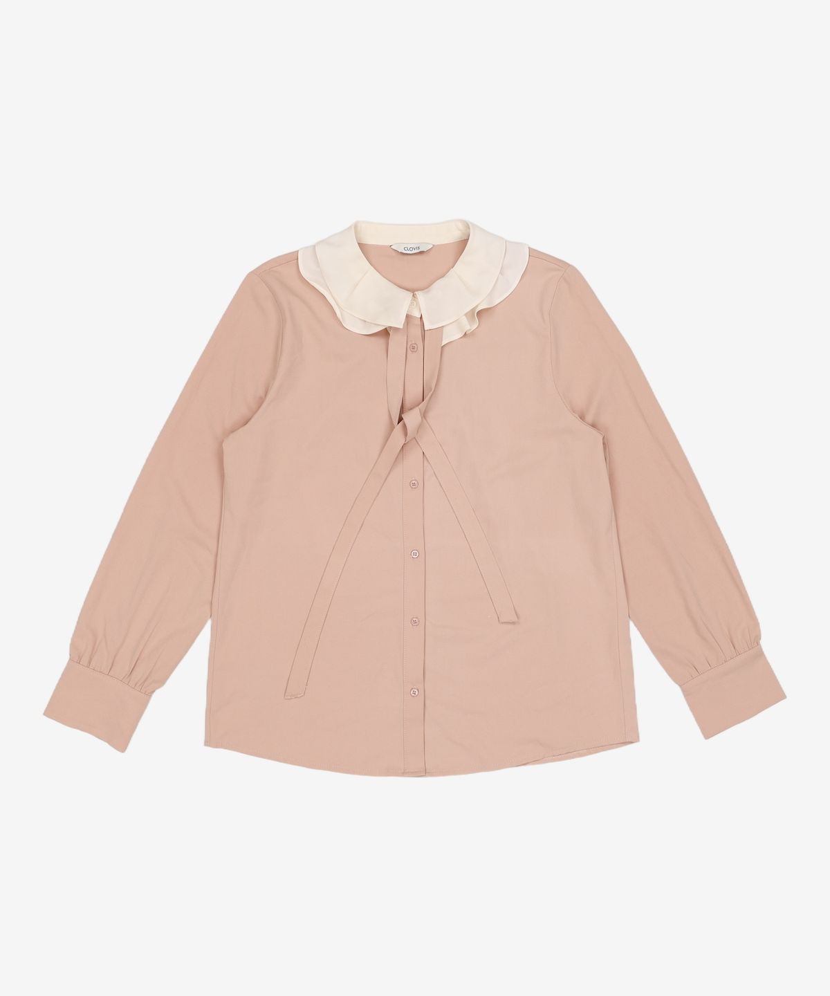 클라비스(CLOVIS) 배색 프릴넥 블라우스 (2colors) CVBWA1202Q 88