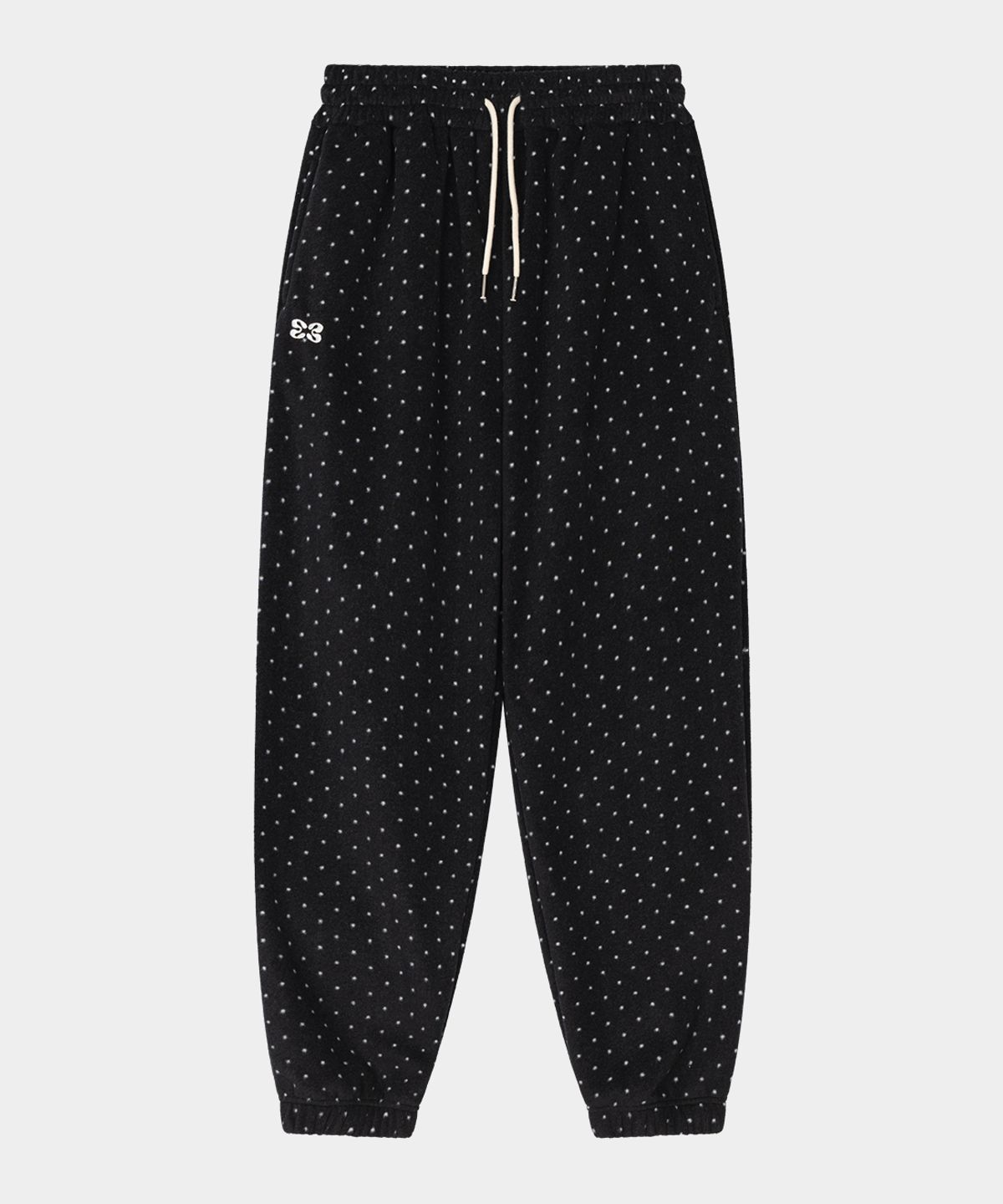 키시닝(KISYNING) Dot Fleece Jogger Pants (Black)