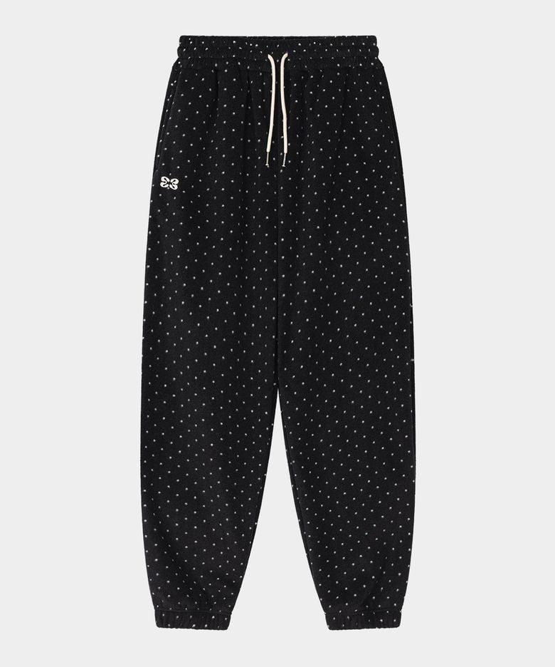 Dot Fleece Jogger Pants (Black)