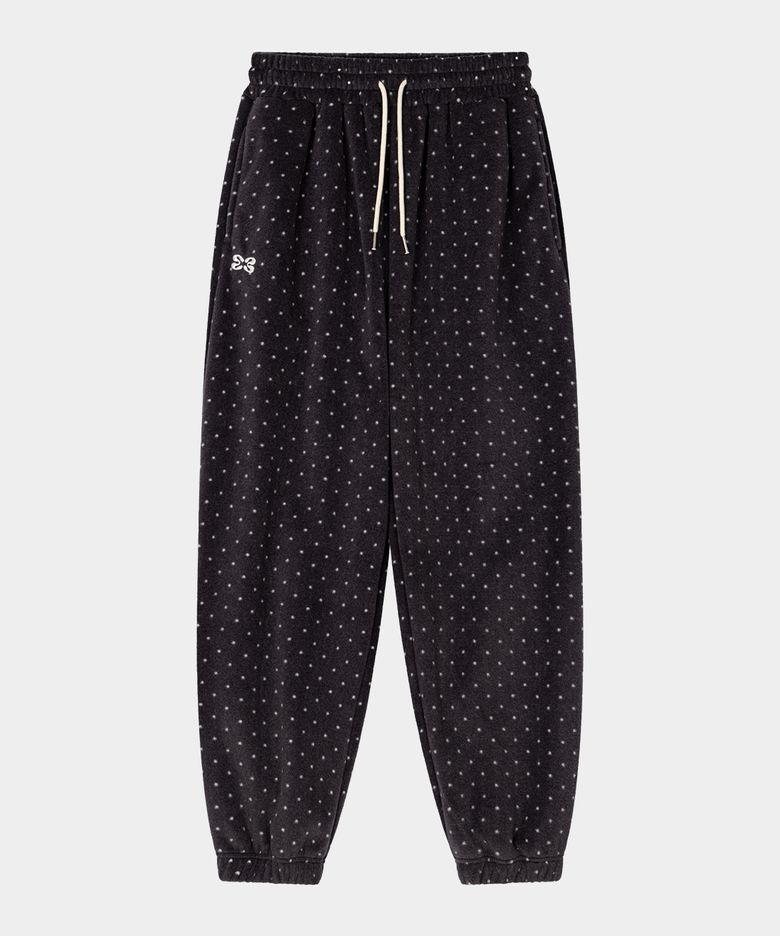 Dot Fleece Jogger Pants (Charcoal)