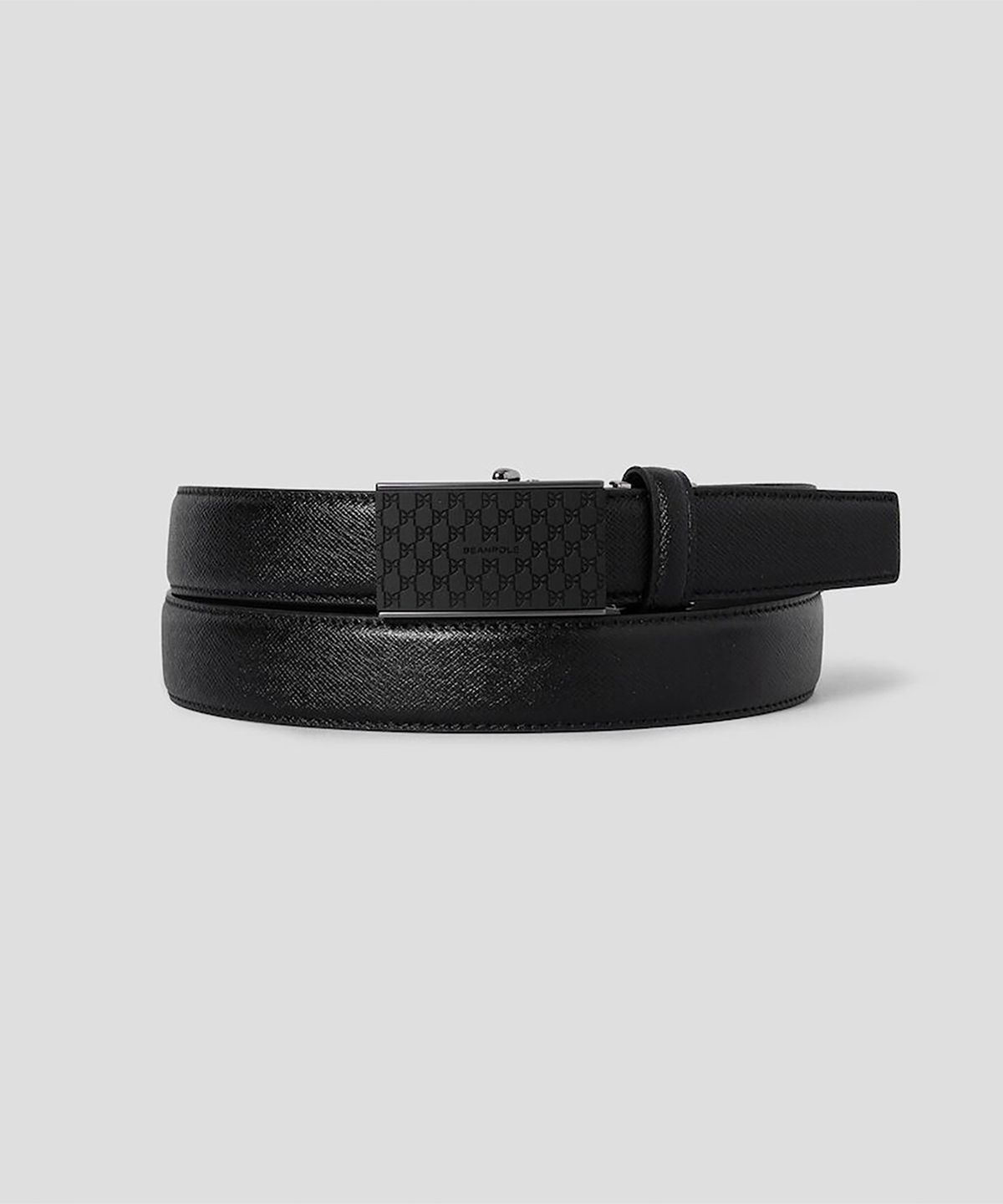 빈폴 액세서리(BEANPOLE ACCESSORY) 흑착 알리사 로고 자동 버클 벨트 - 블랙
