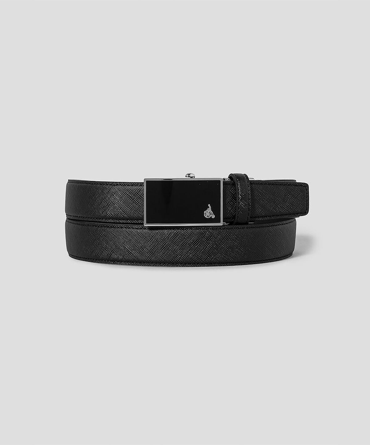 빈폴 액세서리(BEANPOLE ACCESSORY) 자전거 로고 자동 버클 벨트 - 블랙