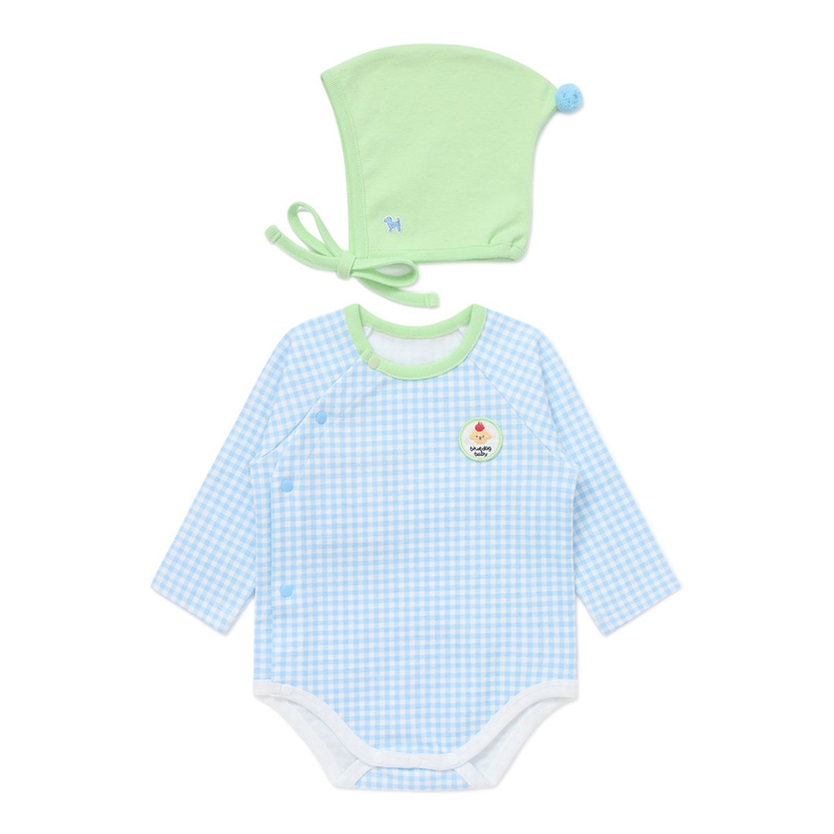블루독 베이비(BLUEDOGBABY) 체크도기세트바디슈트 (45A70-040-16)