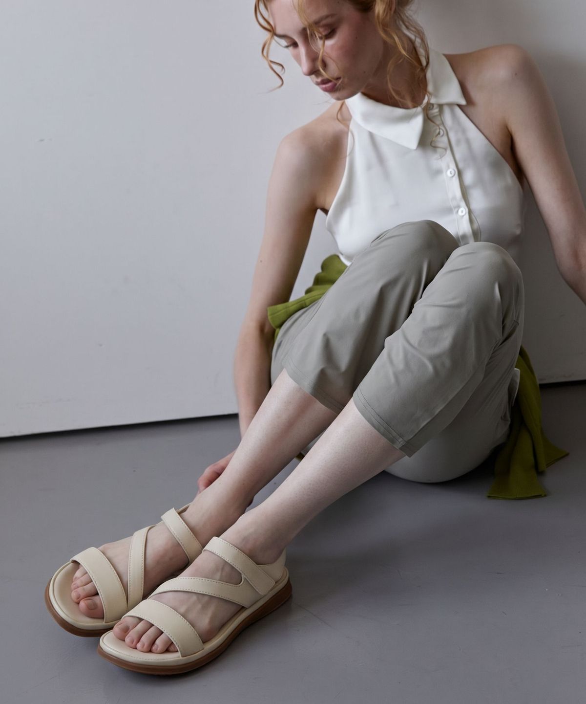 스퍼(SPUR) Oasis Cow Leather Padded Sandal 소가죽 스트랩 샌들 3.2cm -WS7055 (3color)