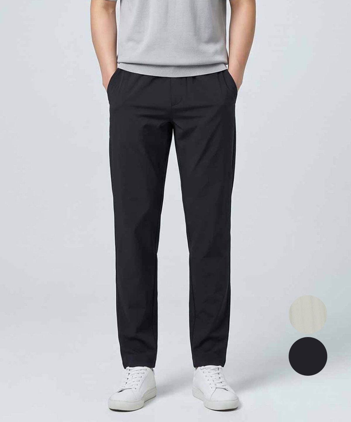 김영주 골프(KIM YOUNG JOO GOLF) 여름 냉감 스판 밴딩 베이직 남성 골프 팬츠 KQMMSL50