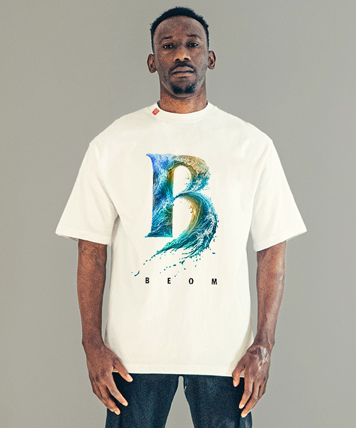 범(BEOM) 웨이브 B 티셔츠 화이트