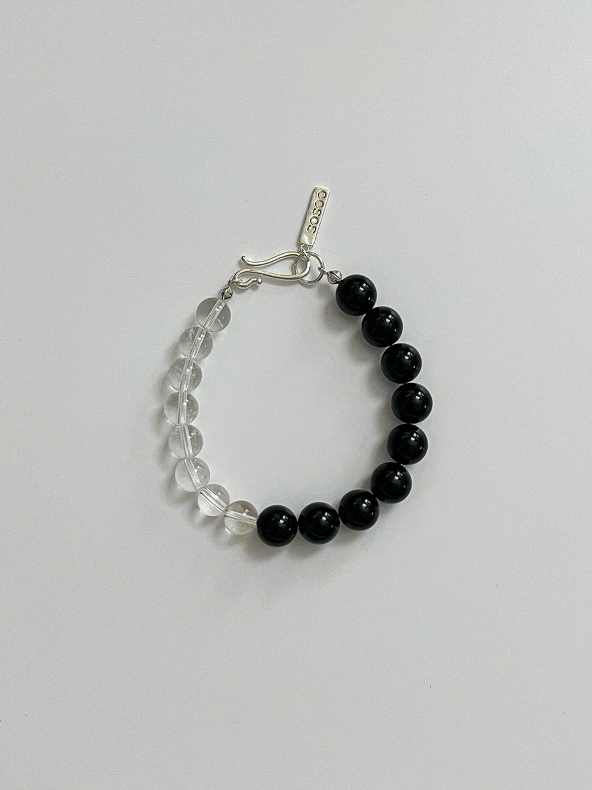 소수(SOSOO) Two Mix Gemstone Toggle Bracelet [Clear]