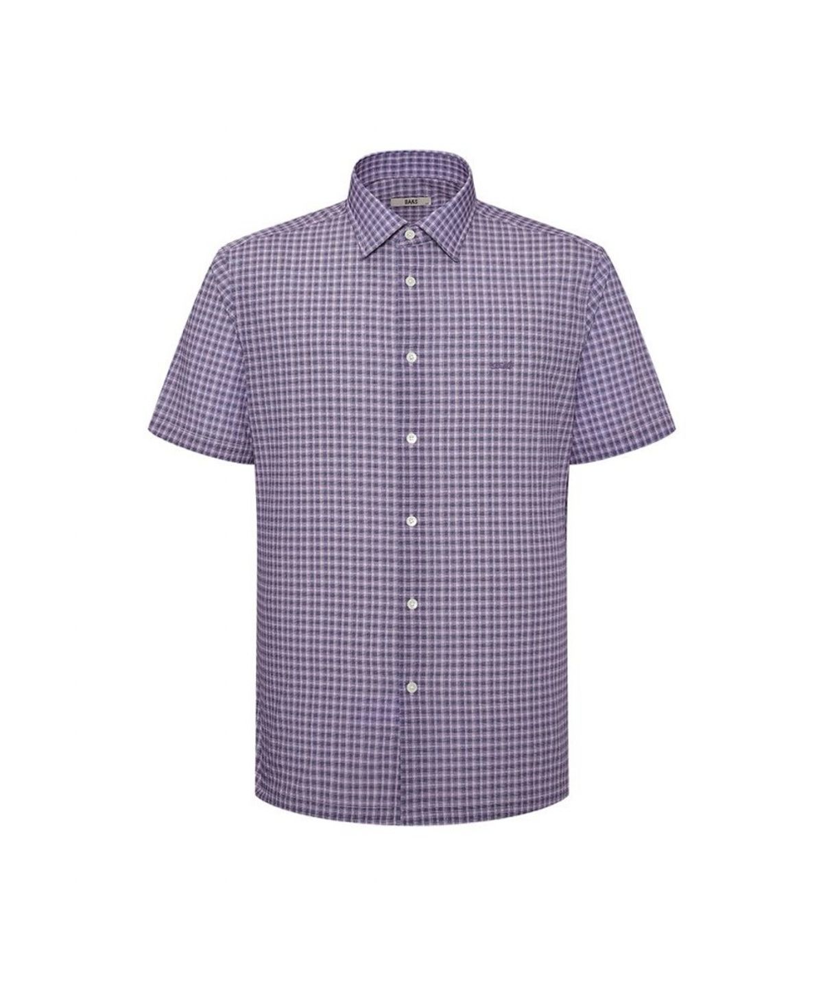 닥스셔츠(DAKS SHIRTS) 노케어 폴리혼방 스몰체크 캐주얼 셔츠 레귤러핏 바이올렛_DMS1SHCS156V1