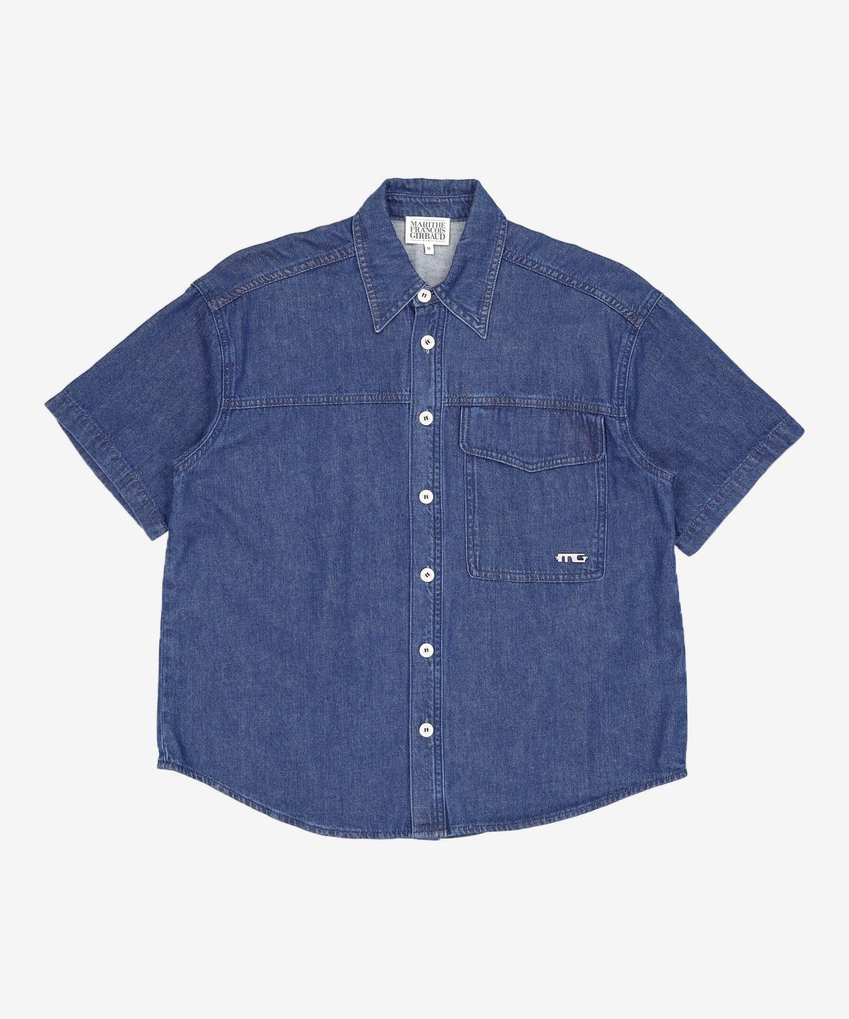 마리떼 프랑소와 저버(MARITHÉ + FRANҪOIS GIRBAUD) HALF SLEEVE DENIM SHIRT light blue M
