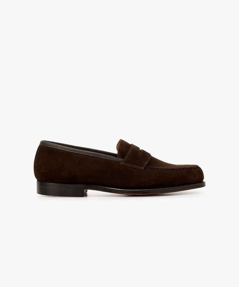 [CROCKETT&JONES] BOSTON 스웨이드 페니 로퍼_다크 브라운 4716118110