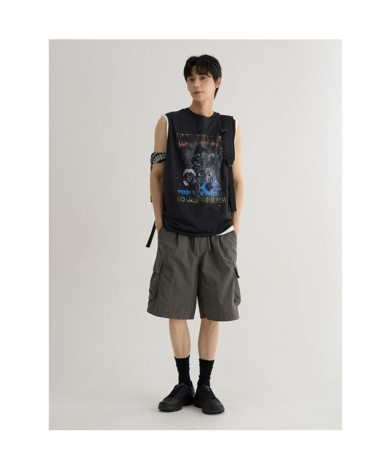 가먼트다잉 빈티지 그래픽 슬리브리스  애쉬