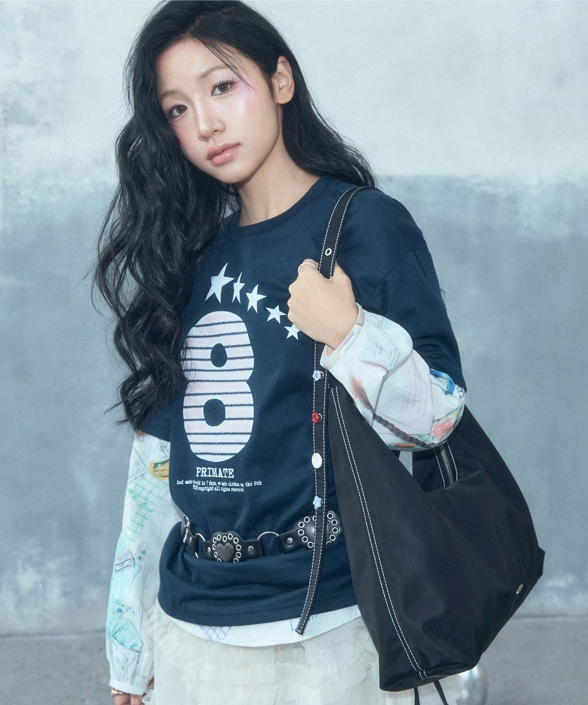 오찌(OTZ) 빅 나일론 숄더백 블랙 OZBGGA304B (단추참 증정)