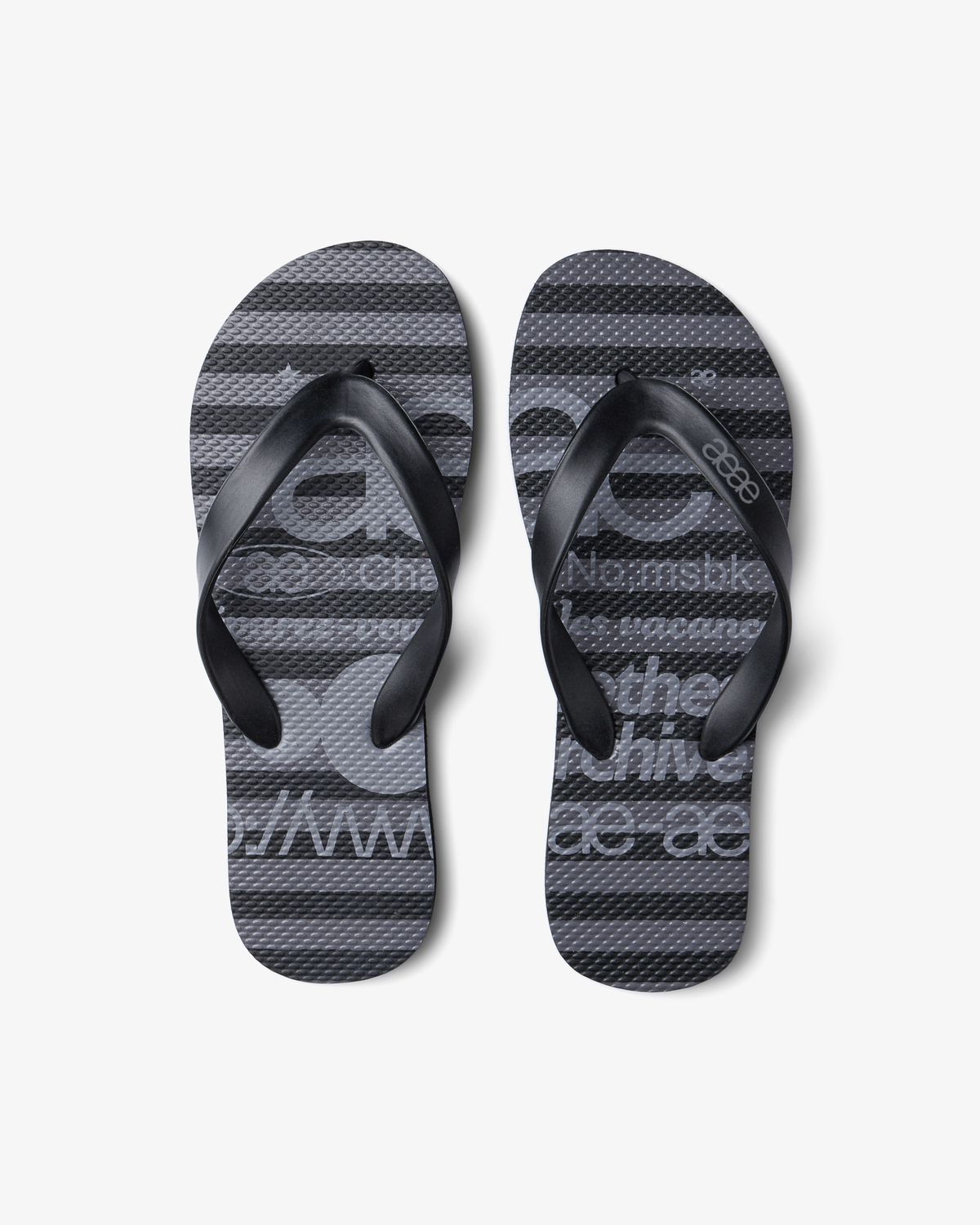에이이에이이(AEAE) WEB LOGO STRIPE FLIP FLOP [BLACK]