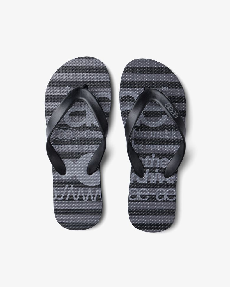 WEB LOGO STRIPE FLIP FLOP [BLACK]
