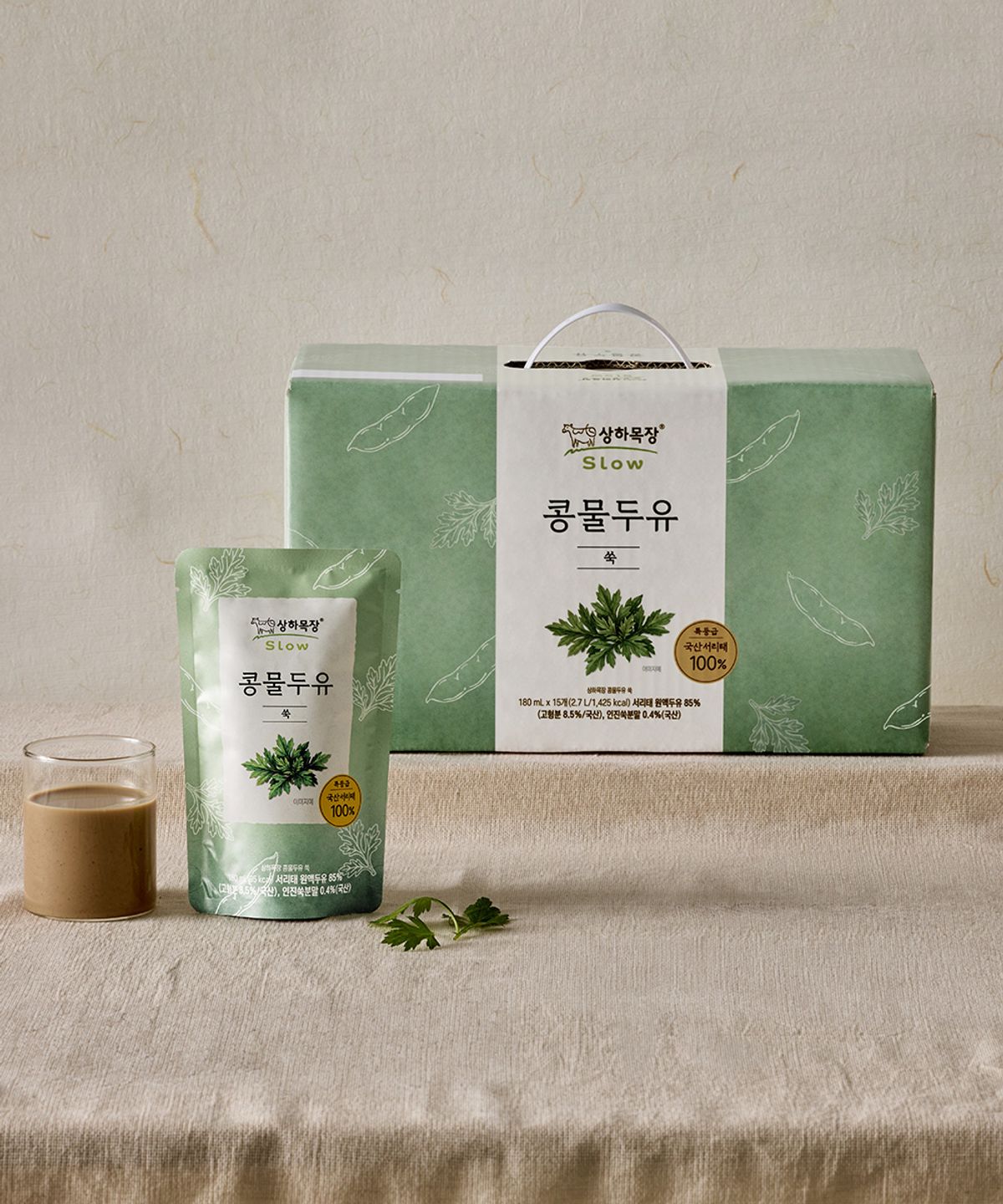 상하목장(SANGHA FARM) [15입] 상하목장 콩물두유 쑥 180mL