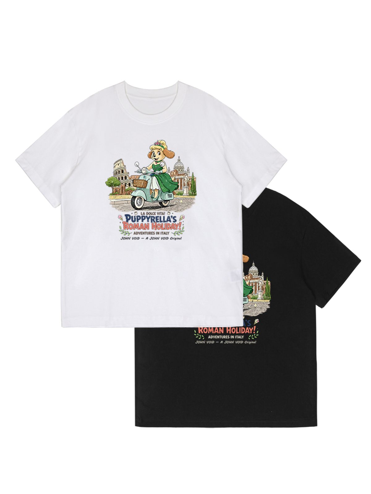 세이브어독(SAVE A DOG) PUPPYRELLA ROMAN HALF-SLEEVE T-SHIRT (KIDS & UNISEX SIZE ~5XL)