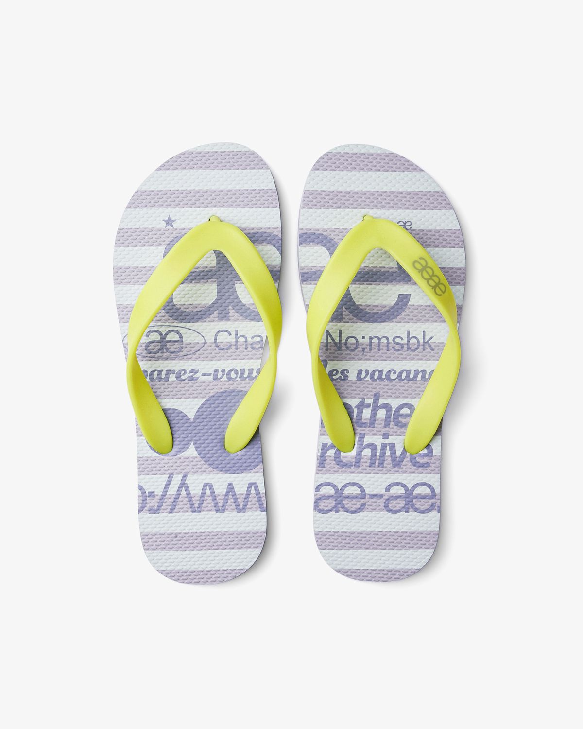 에이이에이이(AEAE) WEB LOGO STRIPE FLIP FLOP [LAVENDER]