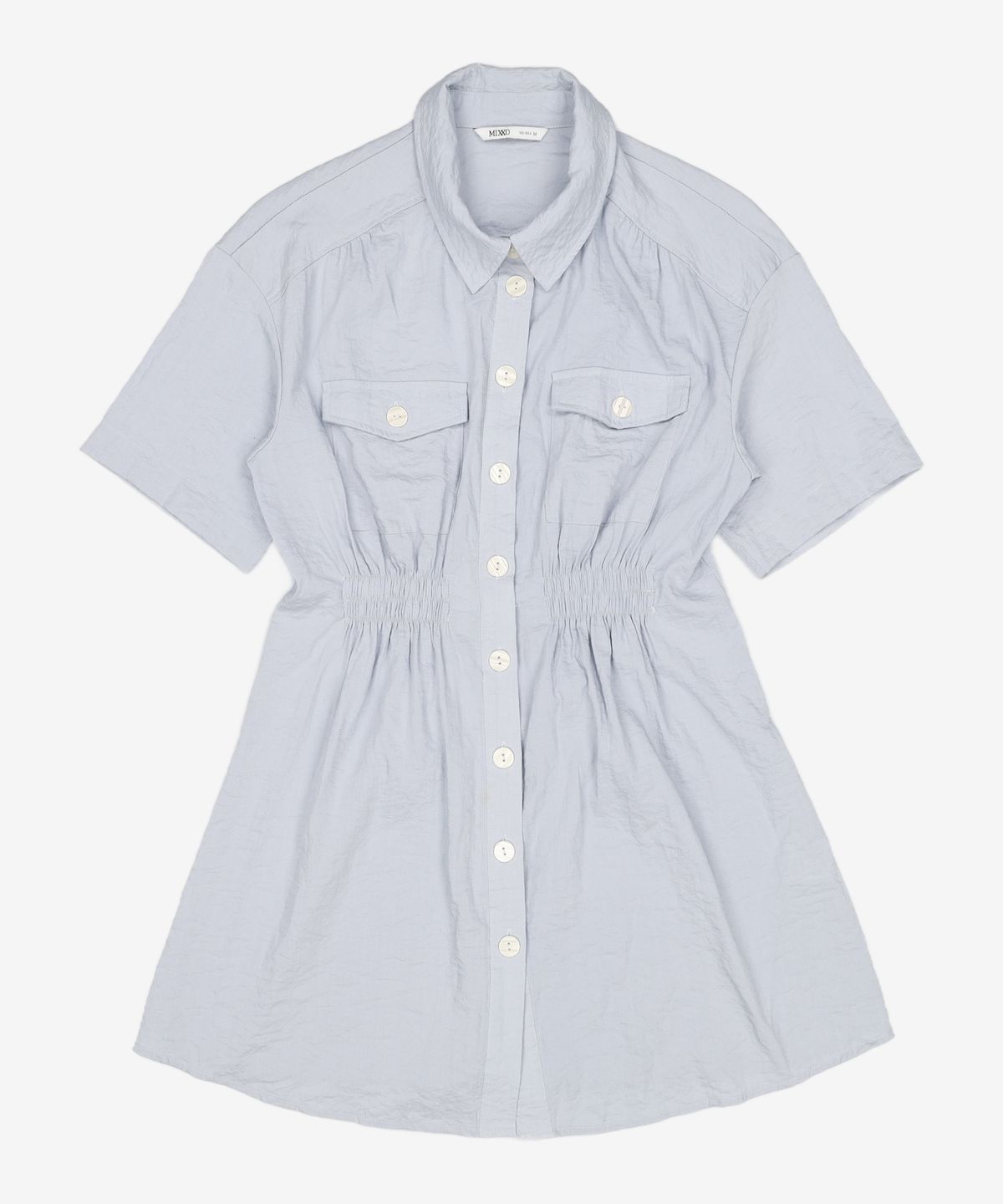 미쏘(MIXXO) 허리밴딩 미니 셔츠 원피스 MIWOWB536G M