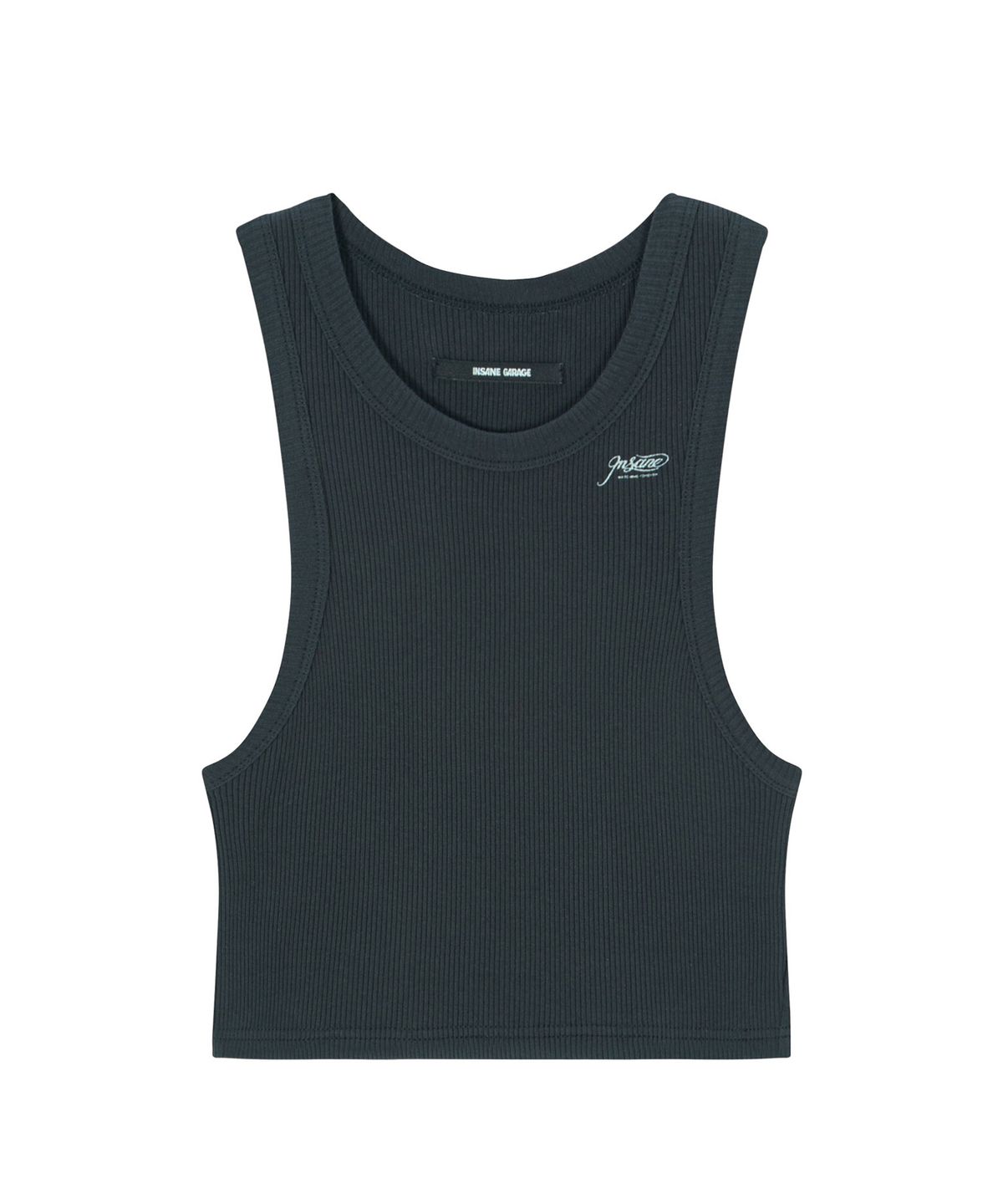 인세인개러지(INSANEGARAGE) INSANE WOMEN GRAPHIC CROP SLEEVELESS_BLACK