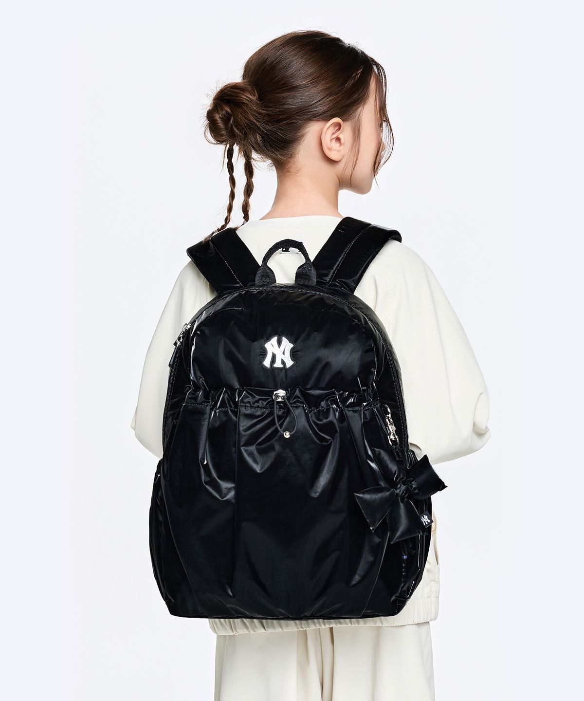엠엘비 키즈(MLB KIDS) 글로시 스트링 백팩 NY (Black)