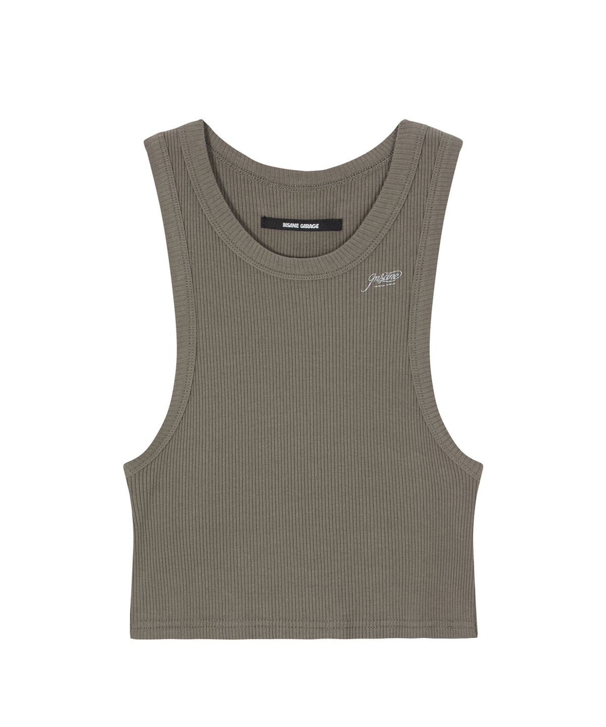 인세인개러지(INSANEGARAGE) INSANE WOMEN GRAPHIC CROP SLEEVELESS_BROWN