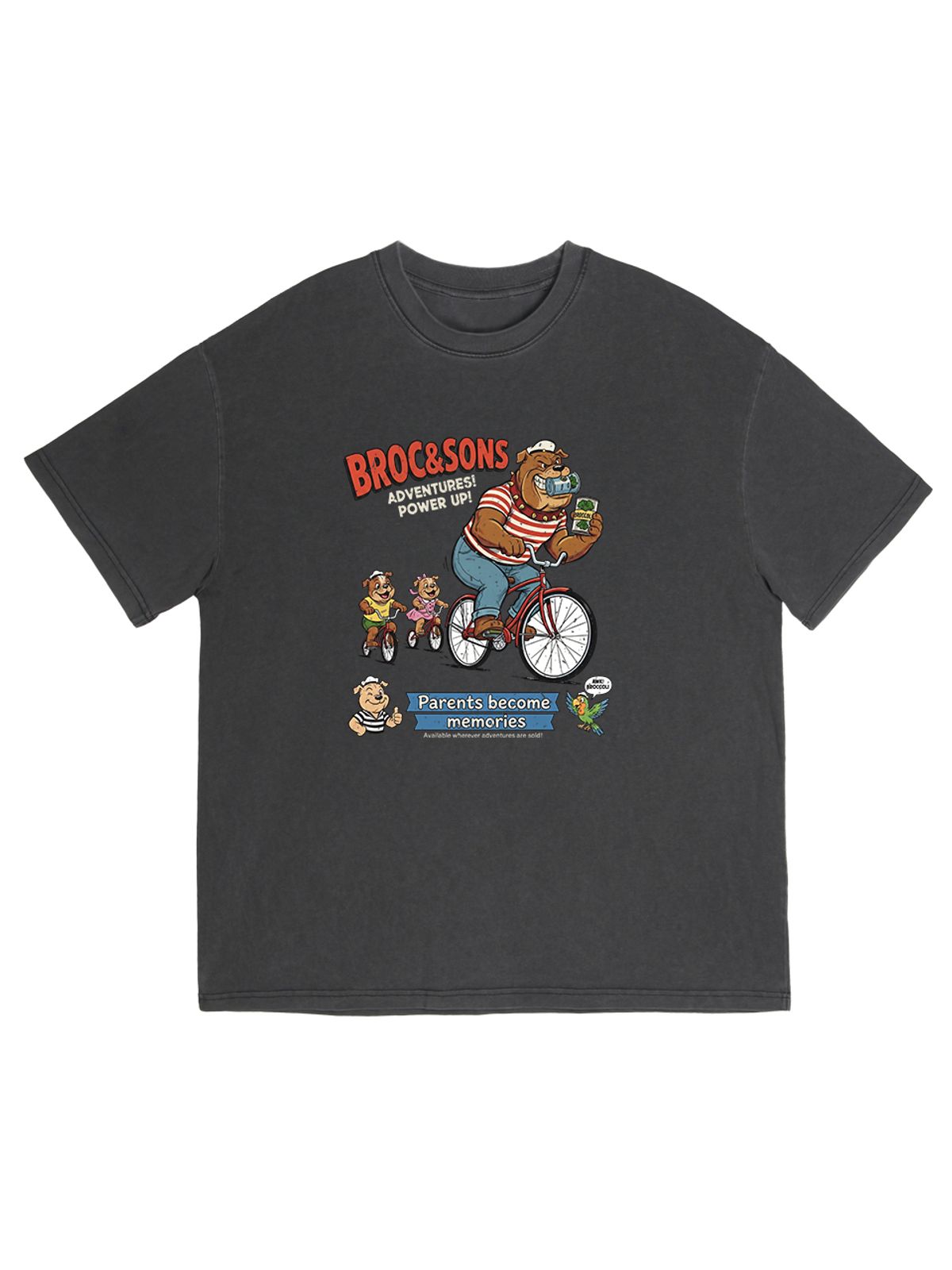 세이브어독(SAVE A DOG) BROC&SONS BICYCLE PIGMENT HALF-SLEEVE T-SHIRT (SIZE ~5XL)