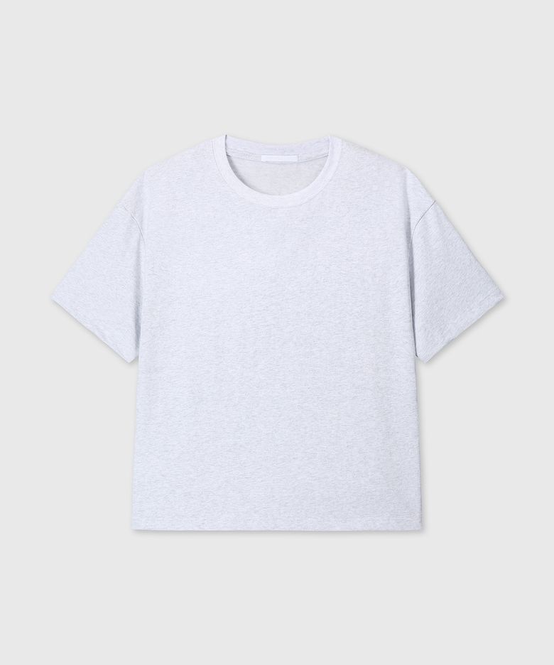 UNIFORM CROP T-SHIRTS (WHITE MELANGE)