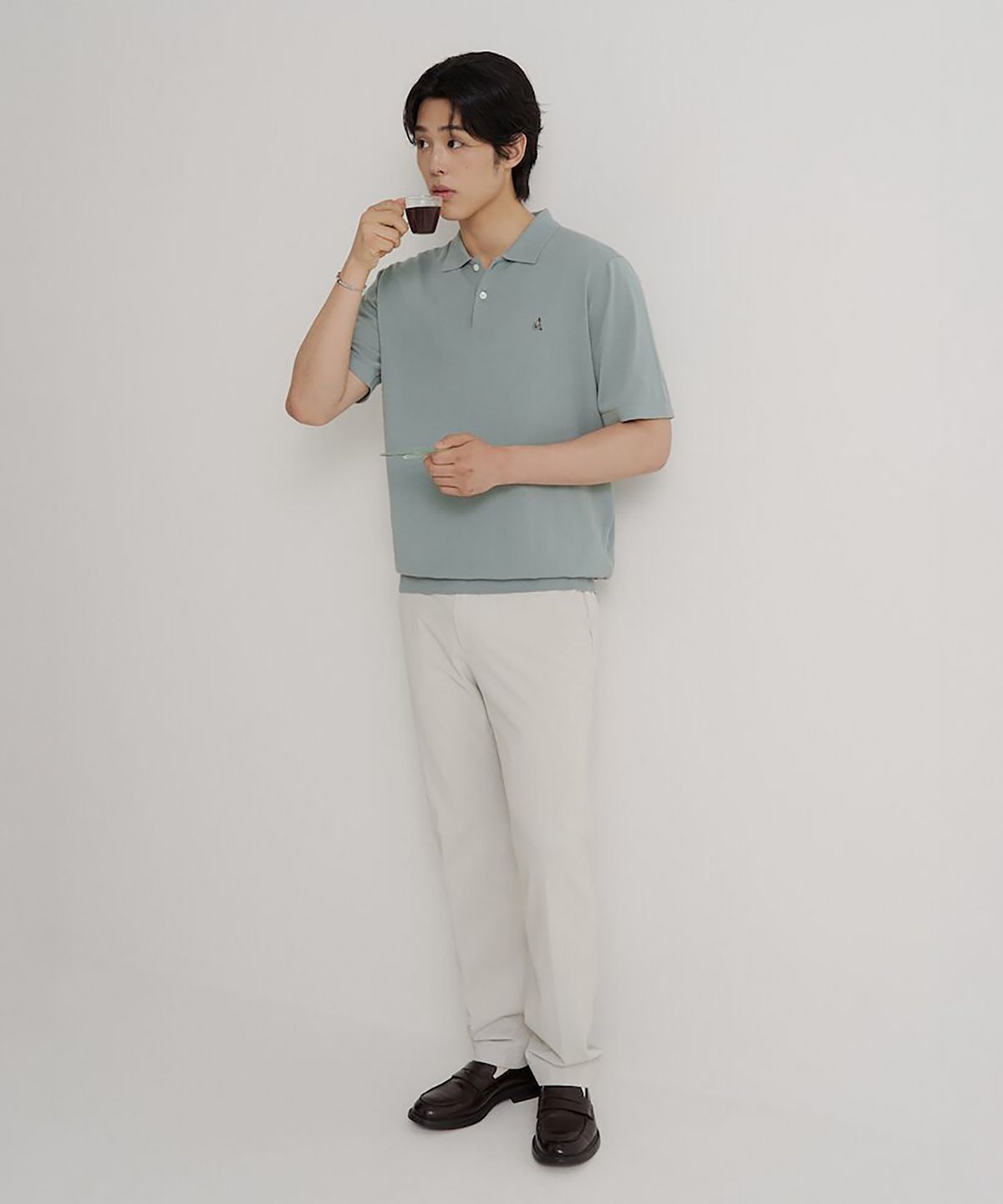 빈폴 멘(BEANPOLE MEN) 폴리 밴딩 스탠다드핏 팬츠  아이보리