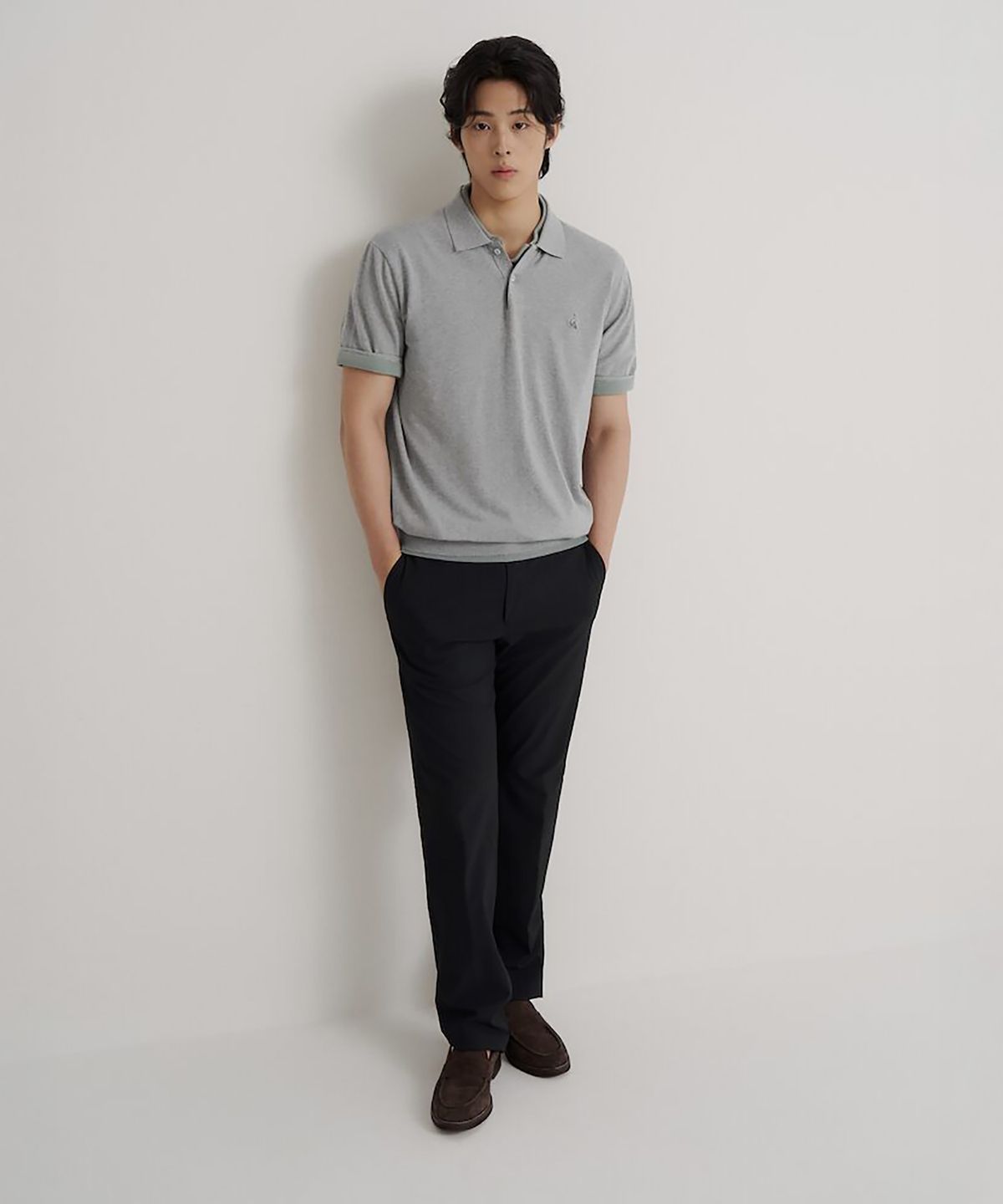 빈폴 멘(BEANPOLE MEN) 폴리 밴딩 스탠다드핏 팬츠  블랙