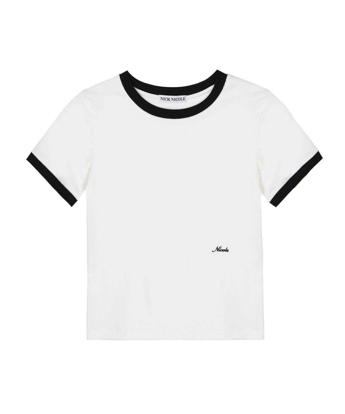 닉앤니콜(NICK&NICOLE) NICOLE EMBROIDERY RINGER CROP TOP_WHITE