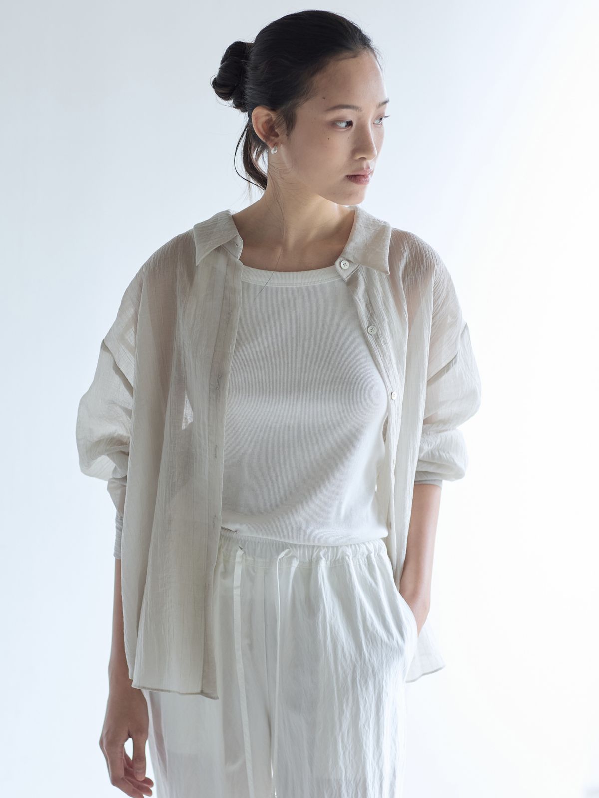 누토프(NUTOFFE) Sheer Shirt_Mint Gray