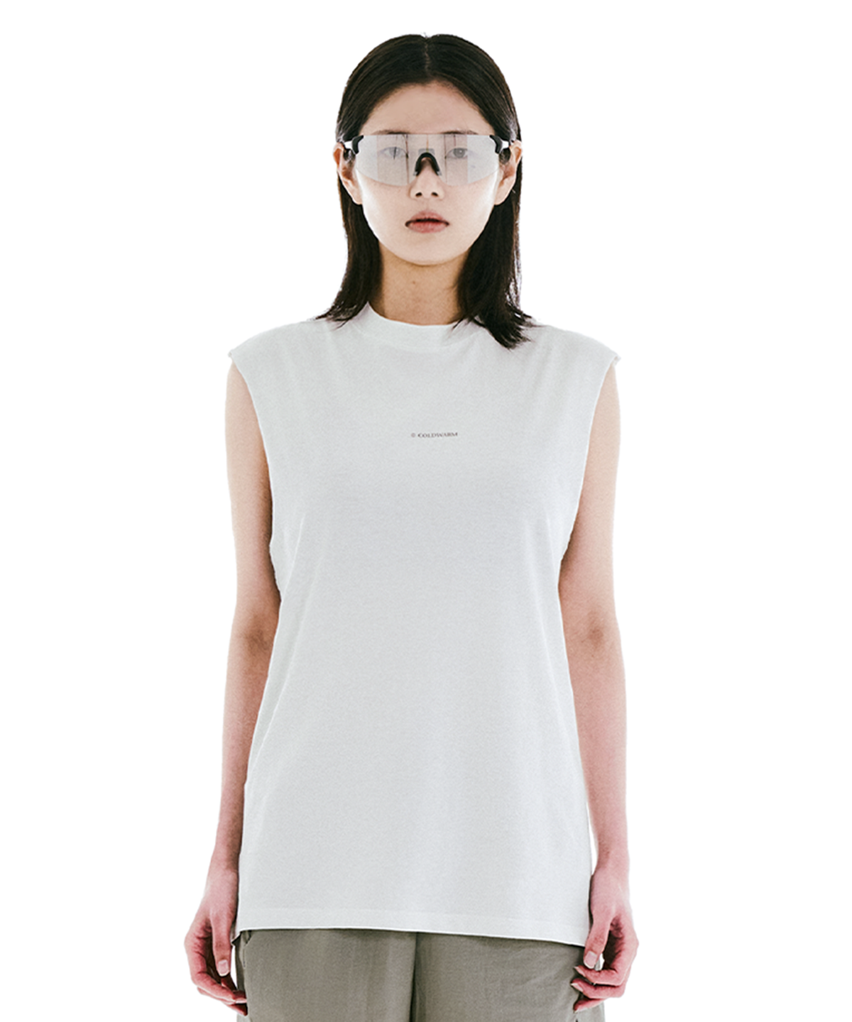 콜드웜(COLDWARM) Raw Cut Sleeveless (Off-White) -Women-