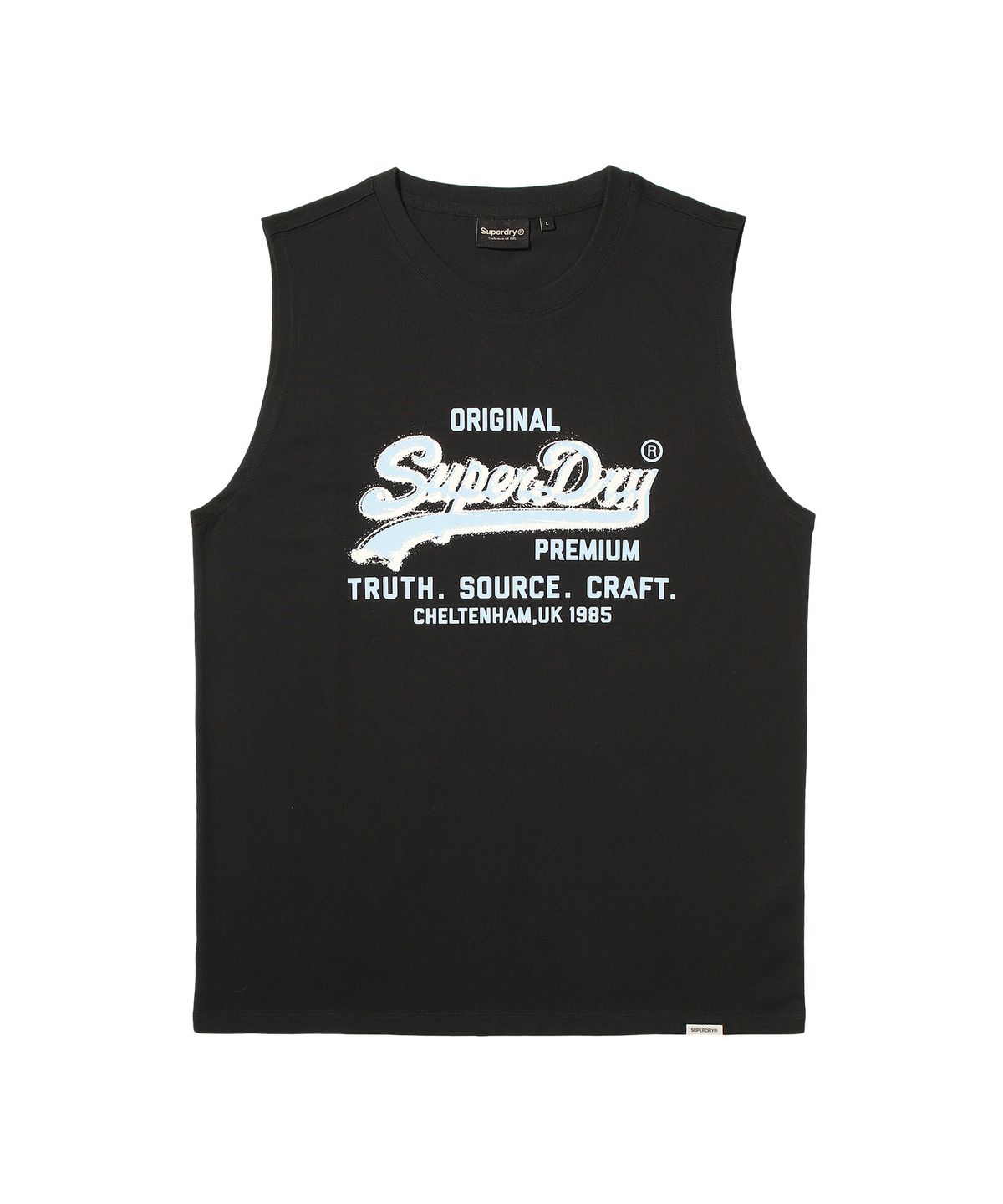 슈퍼드라이(SUPERDRY) 빈티지 로고 슬리브리스 블랙 SDMIVCP62BLK