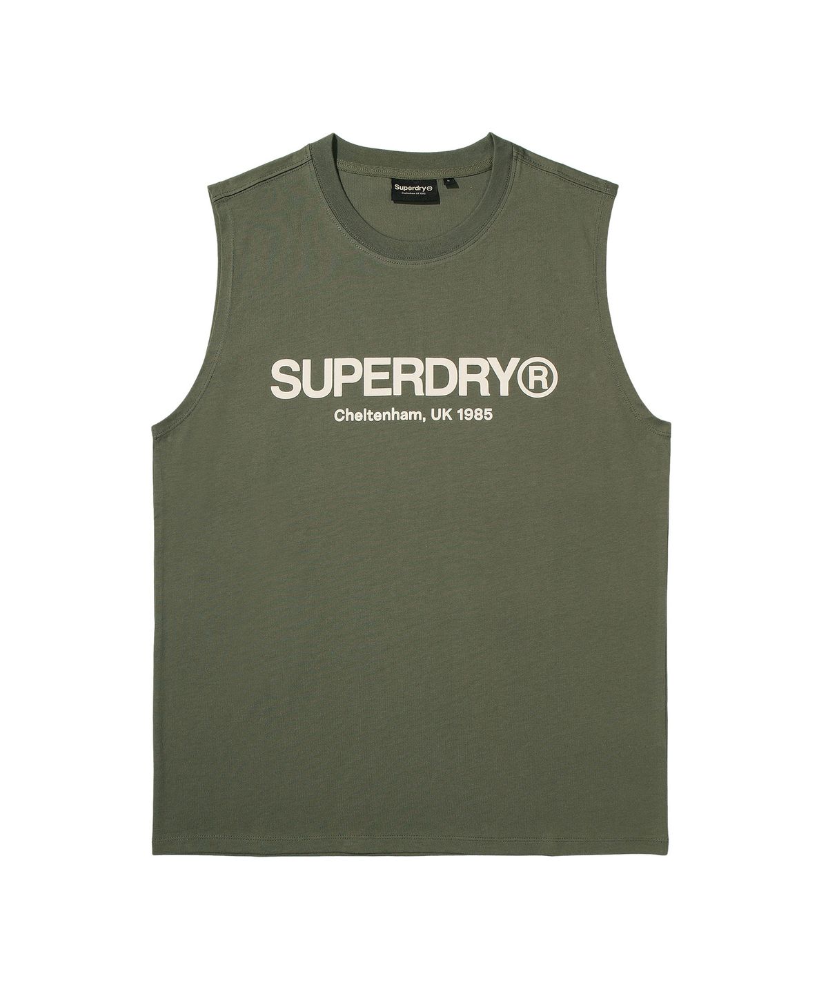 슈퍼드라이(SUPERDRY) 코어 로고 슬리브리스 카키 SDMIVCP60KHK