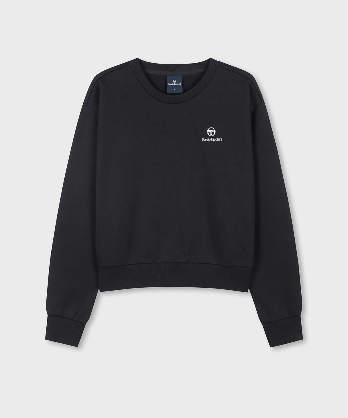 세르지오 타키니(SERGIO TACCHINI) W 버터쭈리 세미크롭 맨투맨 (Black)