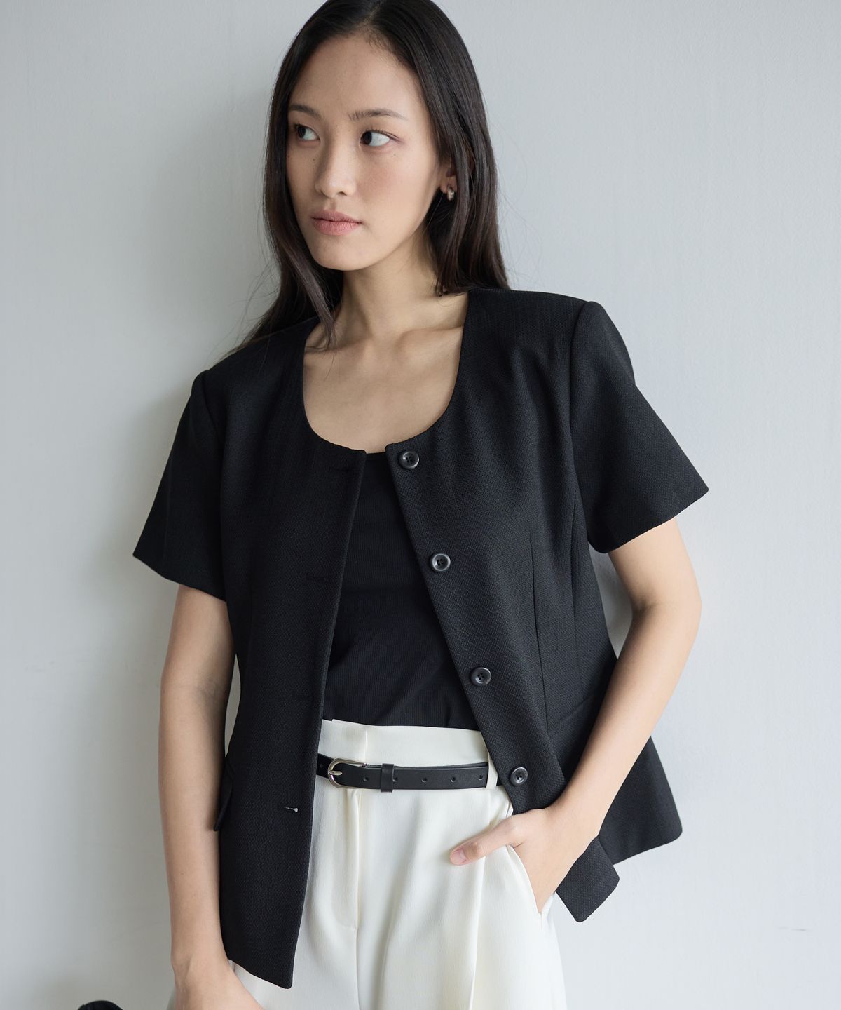 누토프(NUTOFFE) Round Line Jacket_Black